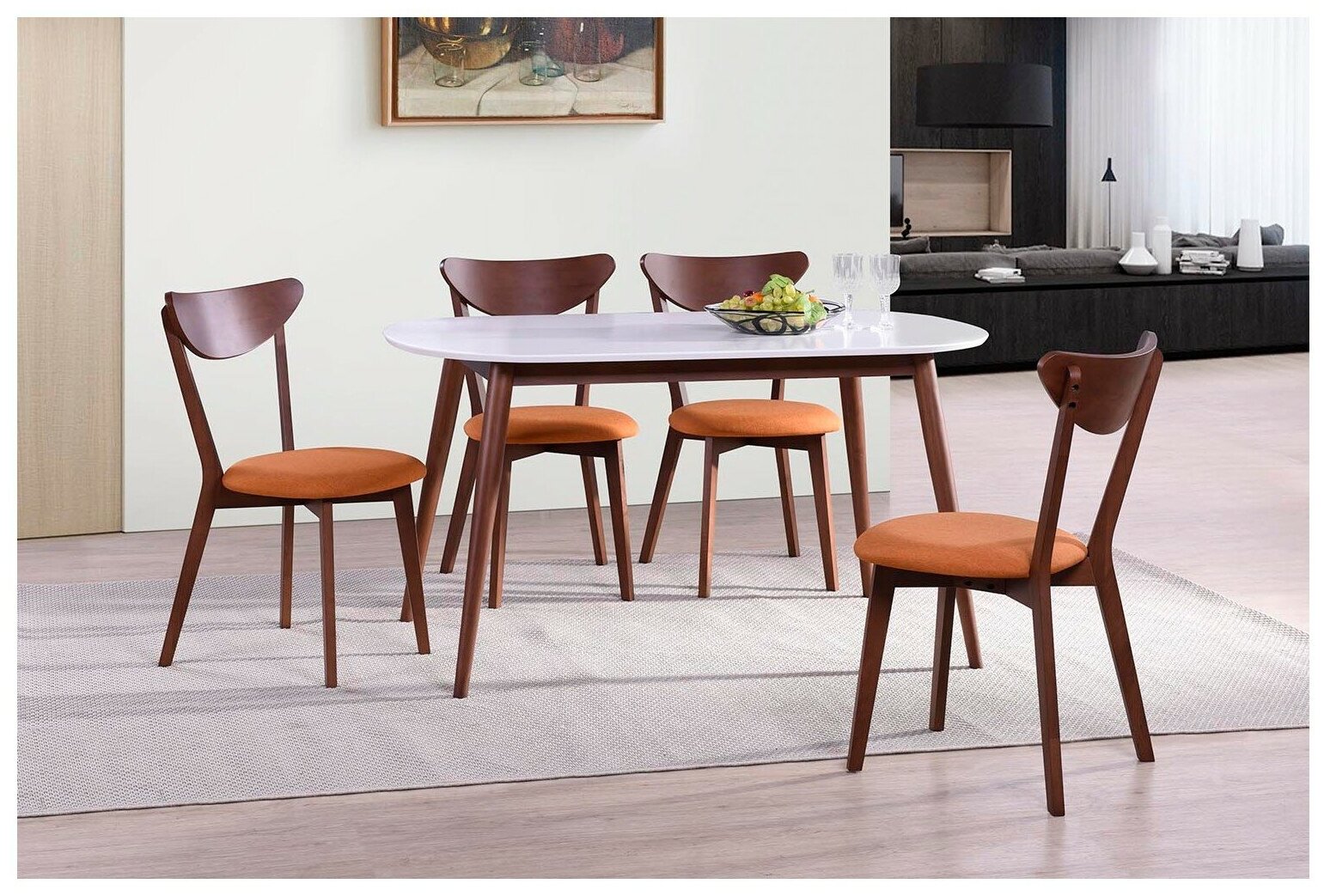 Комплект стульев TetChair MAXI, массив дерева/текстиль, 2 шт., цвет: оранжевый/коричневый - фотография № 8