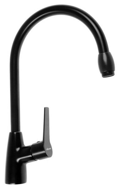 Смеситель для раковины Accoona A55300F, однорычажный, высокий излив, латунь, черный 4973673