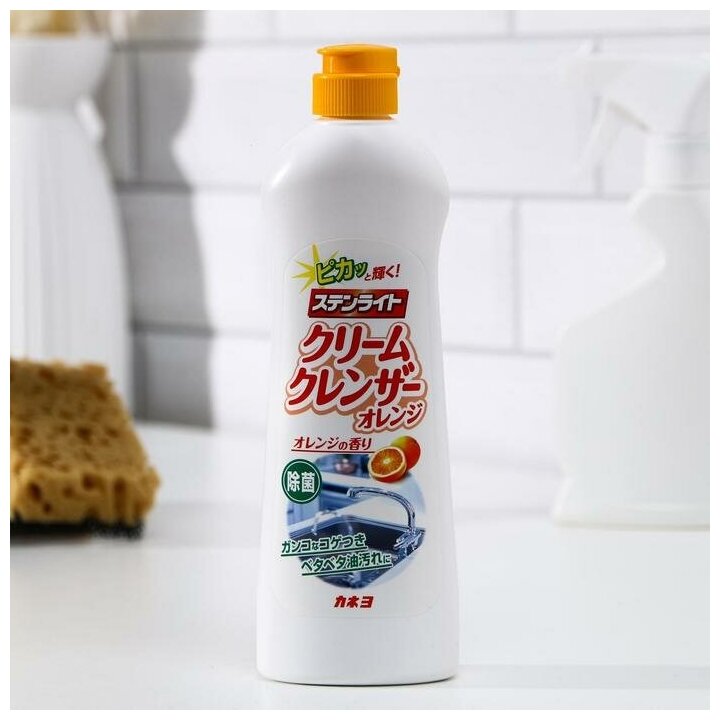 KANEYO Крем чистящий для кухни Апельсиновая свежесть, 400 г (Япония) - фотография № 7