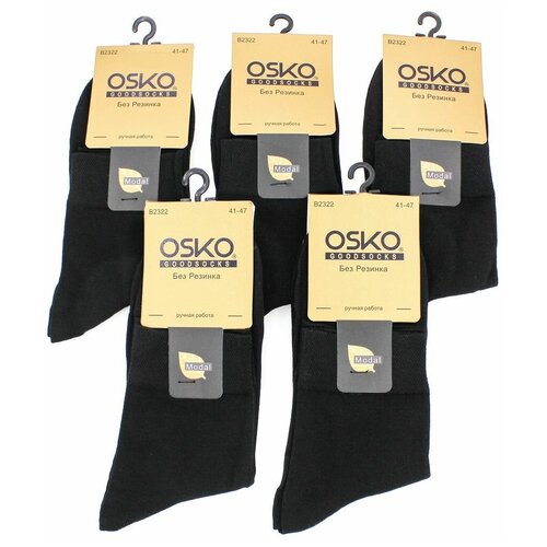 Носки OSKO, 5 пар, размер 41-47, черный