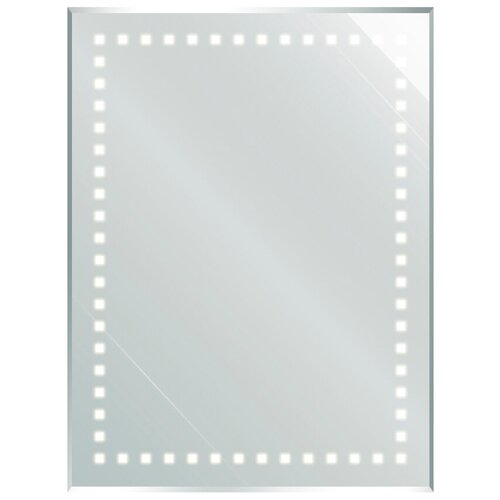 Зеркало настенное в ванную с внутренней LED подсветкой с пескоструйным рисунком санакс/со светодиодной подсветкой/край с защитой от порезов/60Х80х3,5