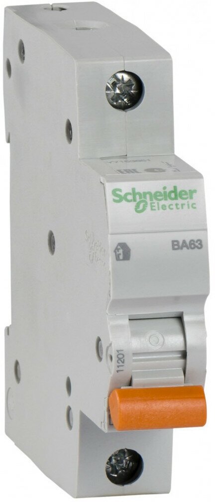 Автоматический выключатель Schneider Electric Домовой ВА63 1P 6А характеристика C (комплект из 2 шт)