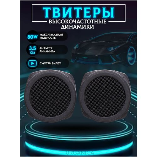 Пищалки Автомобильные Твитер в Машину для Авто 80W 4Ом