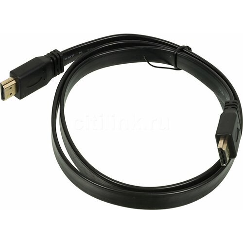 Кабель Behpex Flat HDMI (m)-HDMI (m), 1 м, черный (335136) кабель аудио видео flat hdmi m hdmi m ver 1 4 3м flat черный