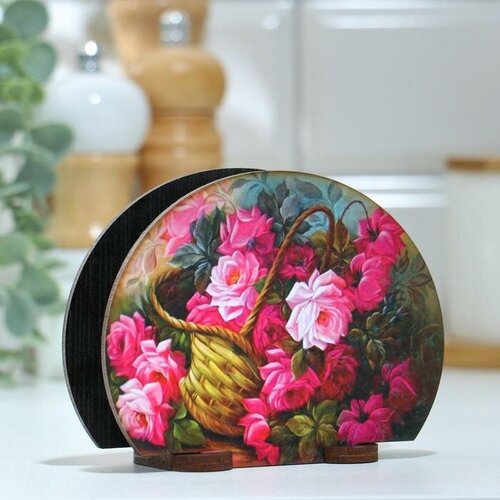Салфетница Корзина роз 13х10х5см 3шт 710₽