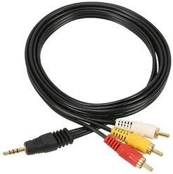 Кабель 3.5 mini-Jack - 3RCA черный 1.5 м.