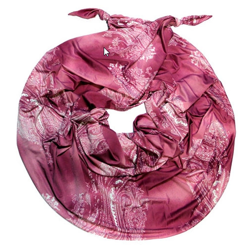 фото Двойной шарф-долька оланж ассорти серия "сингапур" с узелками из вискозы, цвет аметист