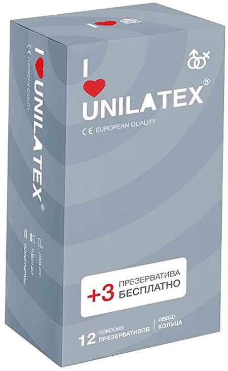 Презервативы Unilatex Ribbed ребристые №12 395351