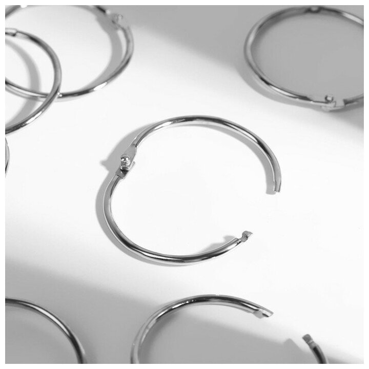 Кольцо для карниза, d = 35/38 мм, 10 шт, цвет серебряный - фотография № 6