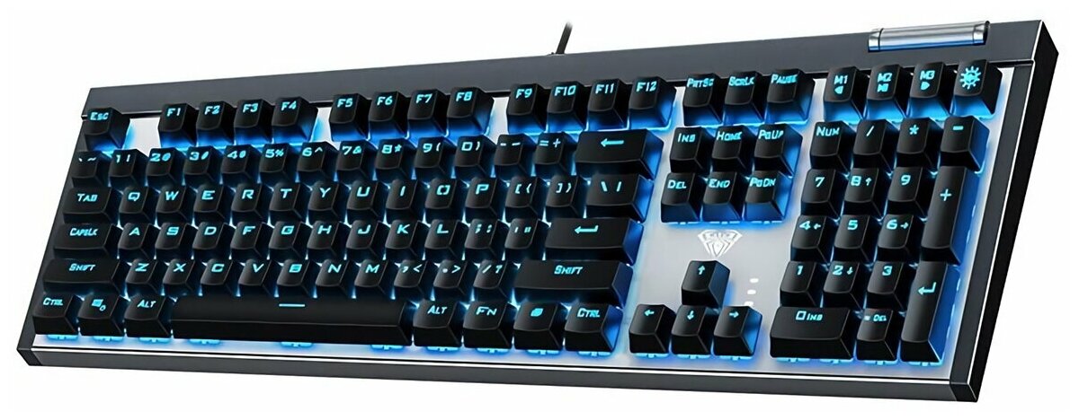 Клавиатура игровая AULA F3030 механическая 108 кл, алюминий/пластик, роллер+3 доп кнопки, RGB подсветка - кабель 1.6м