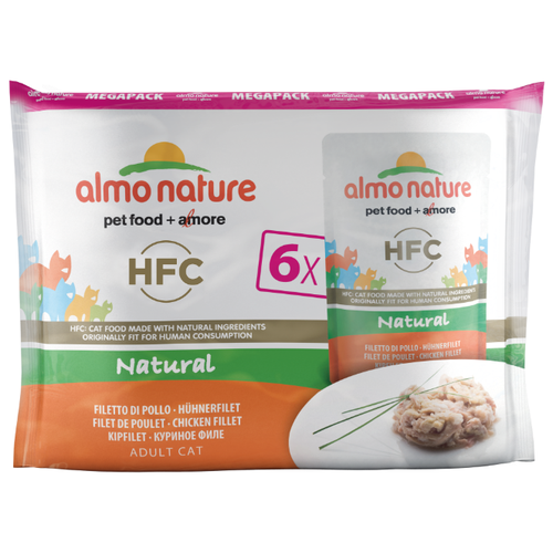 корм для кошек almo nature hfc natural с куриным филе 12 шт х 55 г мини филе корм для кошек Almo Nature HFC Natural, с куриным филе 6 шт. х 55 г (мини-филе)