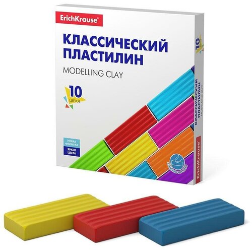 Классический пластилин ErichKrause Basic 10 цветов, 160г (коробка) (7 шт.)