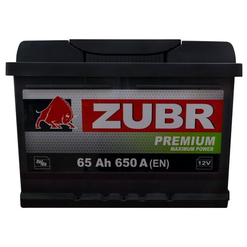 Автомобильный аккумулятор Zubr Premium R+ 65Ah 650A низкий