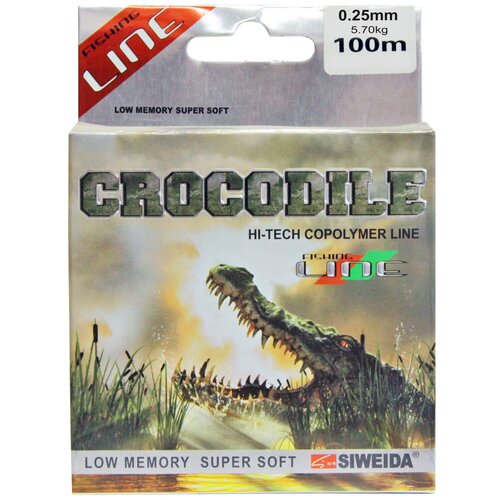 фото Монофильная леска siweida crocodile прозрачная 0.25 мм 100 м 5.7 кг