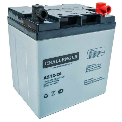 аккумулятор alarm force fb 26 12 12v 26ah 20hr Аккумуляторная батарея Challenger AS12-26 12В 26 А·ч