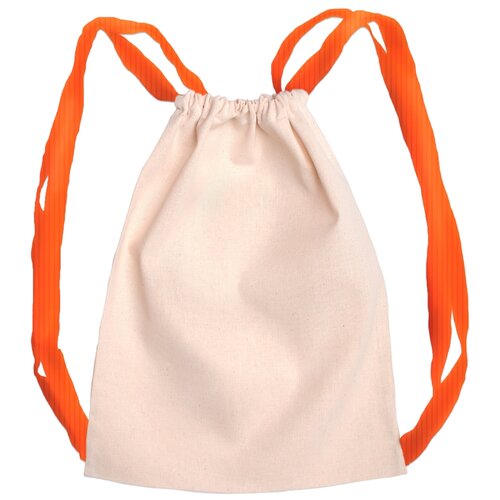 Мешок для обуви / Летний легкий рюкзак LETO, бежевый с оранжевыми лямками