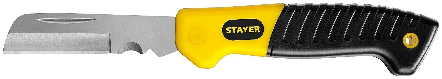 STAYER прямое лезвие, монтерский складной нож, Professional (45408)
