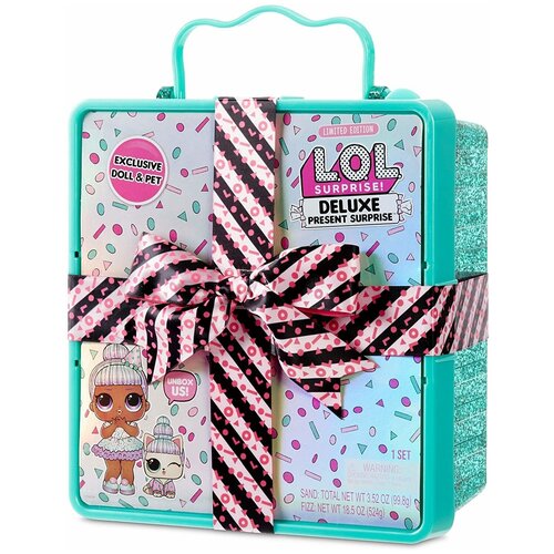 Набор L.O.L. Surprise! Deluxe Present Surprise with Limited Edition Sprinkles Doll and Pet, 570707 бирюзовый lol surprise omg present birthday кукла miss glam