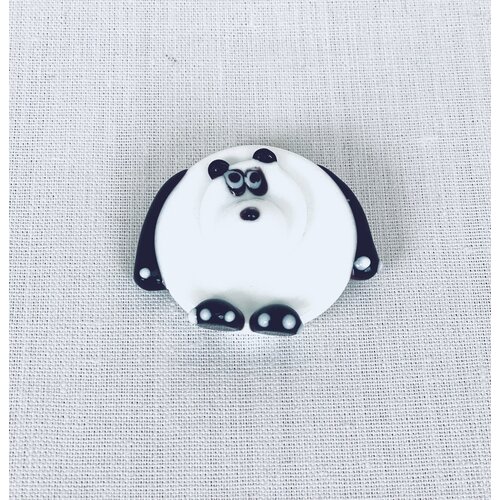 Брошь Enzo Benzo, муранское стекло, белый, черный