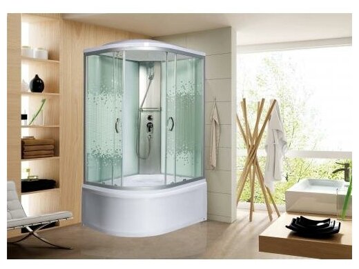 фото Кабина мономах Душевая кабина мономах 100/80/44 С МЗ R Душевая кабина, 1000*800*2100, асимметричная