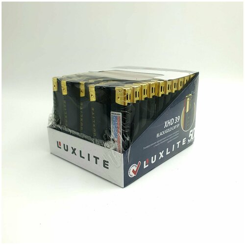 Зажигалка Luxlite пьезо XHD 39 BLACK / GOLD SP, универсальная, одноразовая, 50 шт.