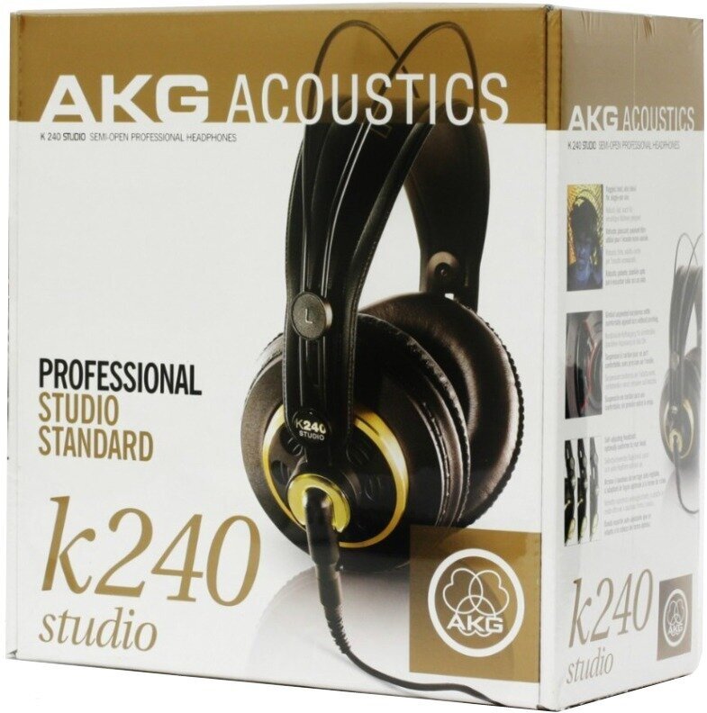 Наушники AKG K240 Studio, мониторы, черный/золотистый, проводные - фото №10