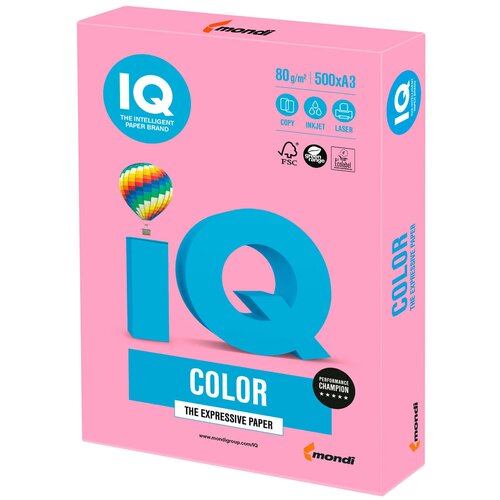 Бумага IQ Color A3 80 г/м², 500 л, розовый PI25