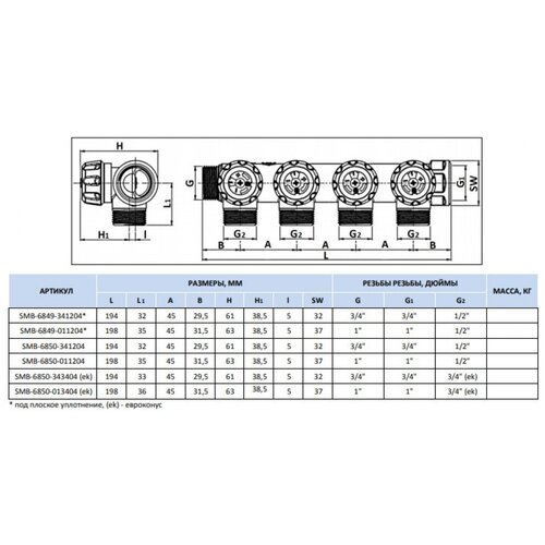 STOUT SMB-6849-011204 Коллектор регулирующий 1, 4 отвода 1/2 плоское уплотн RG008UJF325839