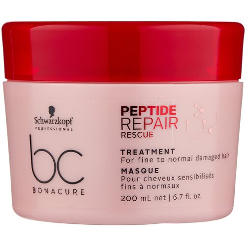 schwarzkopf professional repair rescue маска для волос спасительное восстановление 200 г 200 мл банка Schwarzkopf Professional Peptide Repair Rescue Маска для поврежденных волос, 200 г, 200 мл, банка