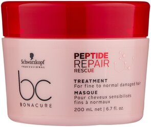 BC Bonacure Peptide Repair Rescue Маска для поврежденных волос, 200 мл, банка