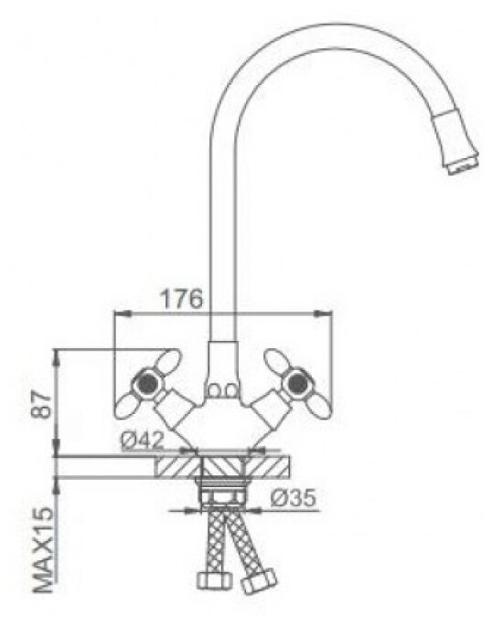 Смеситель для кухни с гибким изливом Frud R44127-8 - фотография № 13