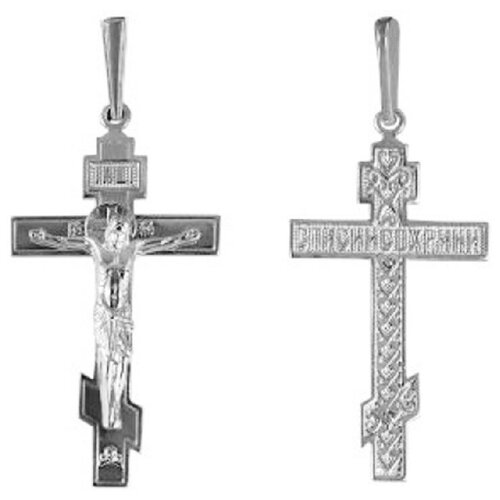 Крестик AURORASTAR, серебро, 925 проба, родирование подвеска крест la menars женская из серебра 925 пробы с цирконом