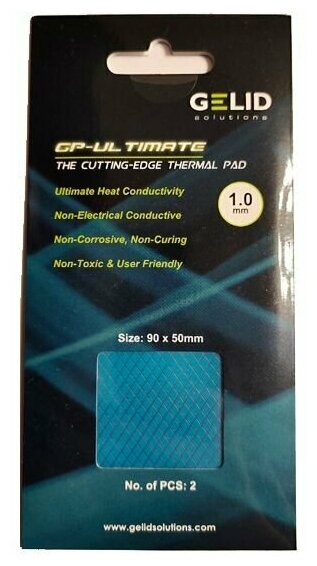 Термопрокладка GELID Thermal Pad Value Pack, размер 90x50 мм, толщина 1.0 мм, 15 Вт/(м·K), 2 шт - фото №2