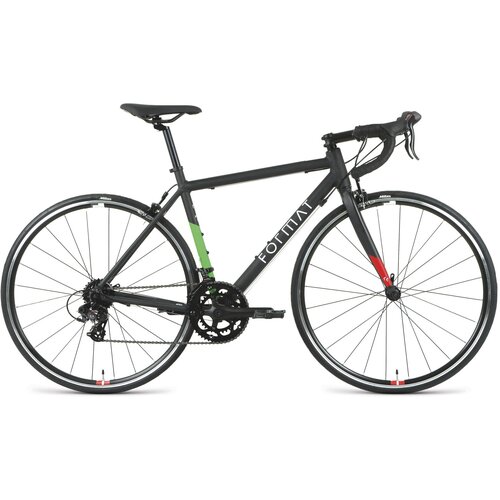 Велосипед FORMAT 2232 700C (700C 14 ск. рост. 460 мм) 2023, черный-мат/зеленый-мат