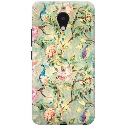 фото Cиликоновый чехол на meizu m5 / мейзу м5 с принтом "винтажный цветочный паттерн" gosso