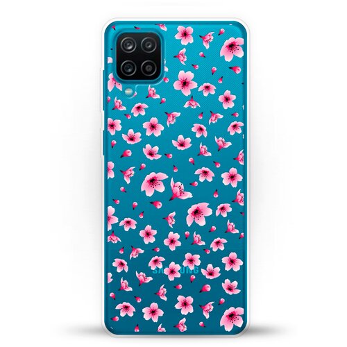 фото Силиконовый чехол цветы розовые на samsung galaxy a12 andy & paul