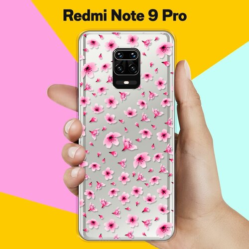 Силиконовый чехол Цветы розовые на Xiaomi Redmi Note 9 Pro силиконовый чехол цветы розовые на xiaomi redmi note 8 pro
