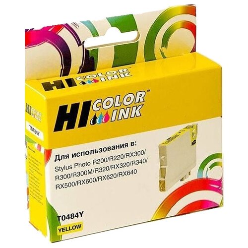 Hi-Black HB-T0484, 430 стр, желтый ic et0484 картридж t2 для epson stylus photo r200 r300 rx500 rx600 желтый с чипом