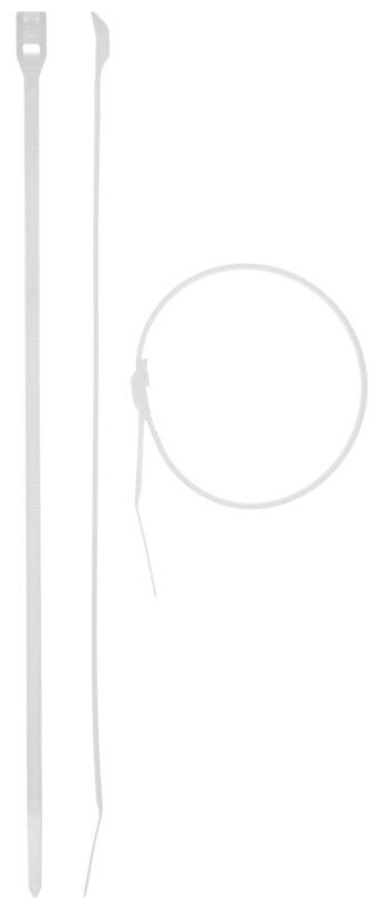 Кабельные стяжки белые кобра, с плоским замком, 2.5 х 110 мм, 50 шт, нейлоновые, ЗУБР Профессионал