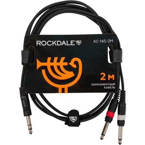 Кабель 2 mono jack - stereo jack ROCKDALE XC-14S-2M (2 м)