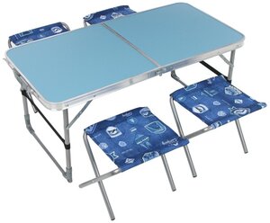 Nika Набор стол+стулья (ССТ-К2/4 голубой-джинс) .