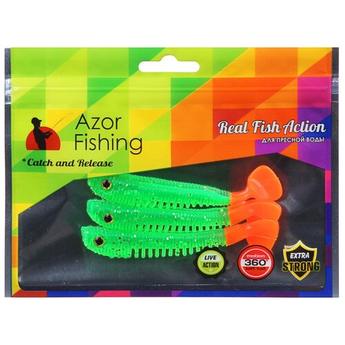 AZOR FISHING Приманка силиконовая Шустрик 8см 3шт 159₽