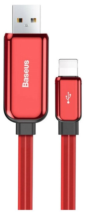 Кабель Baseus Glowing USB - Lightning (CALLG), 1 м, красный