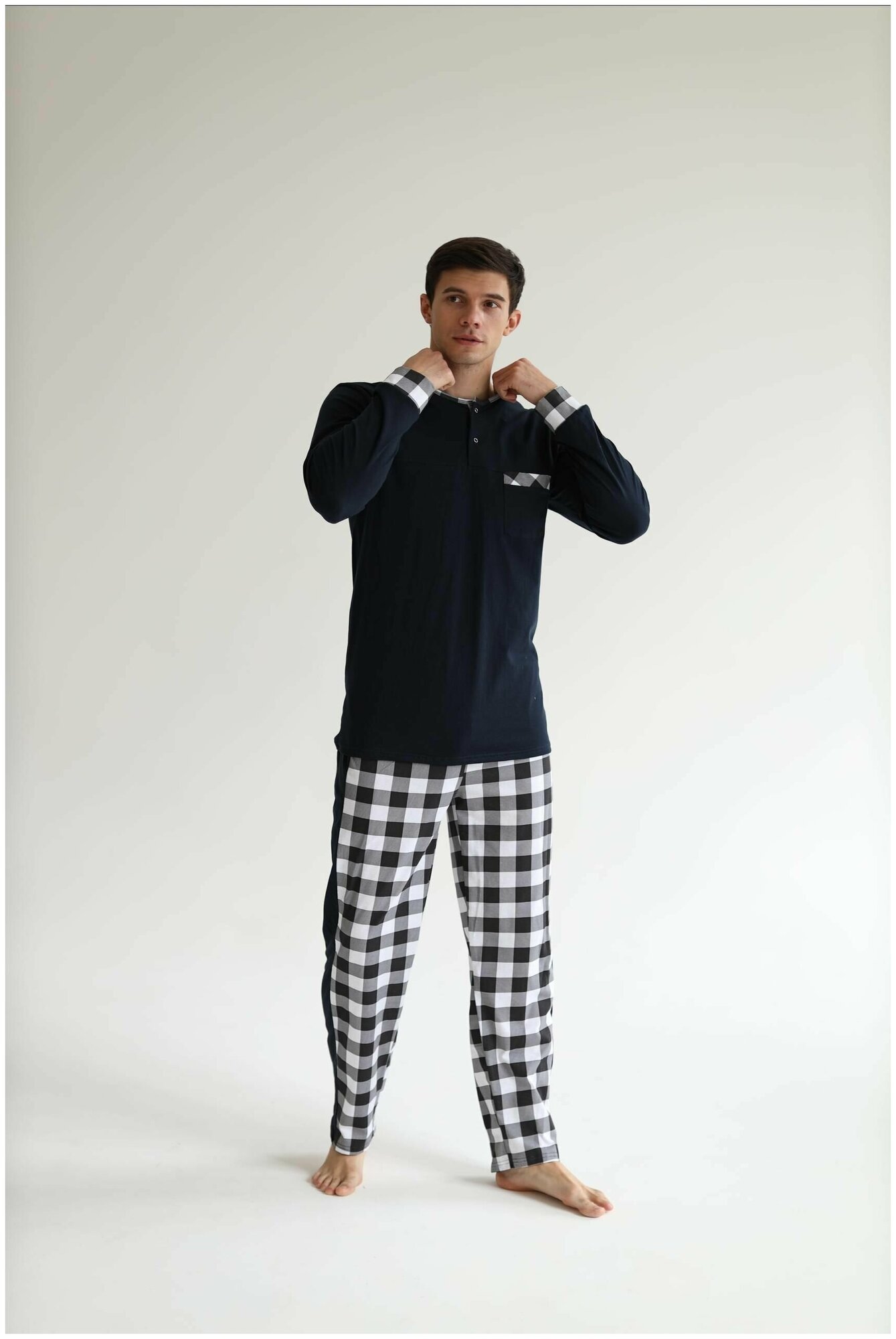 Домашний костюм, пижама мужская, комплект брюки свитшот, DomTeks - фотография № 1