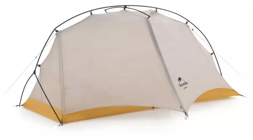 Палатка Naturehike Cloud Trace 1-местная, алюминиевый каркас, серо-желтый