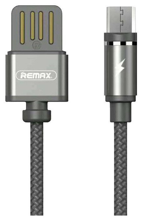 USB кабель REMAX Gravity RC-095m MicroUSB, магнитный, 1м, TPE (черный)