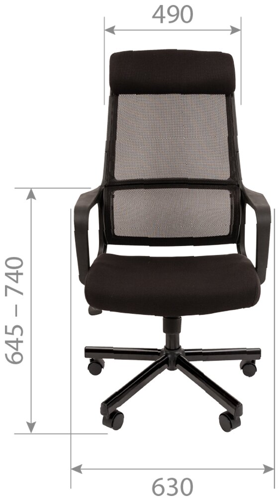 Компьютерное кресло Chairman 590 для руководителя, обивка: сетка/текстиль, цвет: черный - фото №9