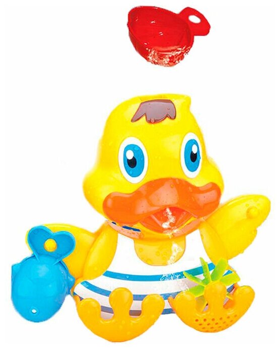 Набор игрушек для ванны ABtoys Веселое купание Утенок-мельница для ванны 3 предмета Junfa Toys - фото №2