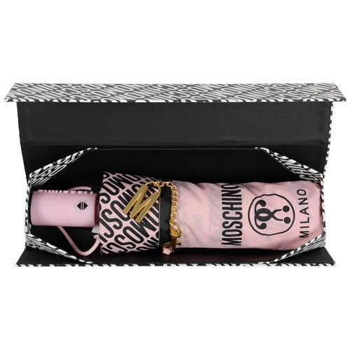 Зонт складной Moschino 8872-OCN Logo Pink