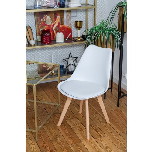 Стул для кухни SITZONE Twiss. Материал: искусственная кожа, массив дерева. ШхГхВ: 48х42х82 Цвет: светло-бежевый